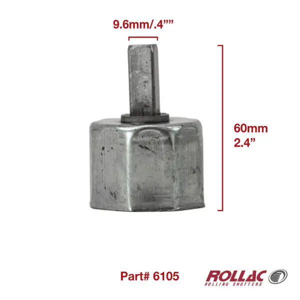 STEEL GEAR-TUBE CONNECTOR W/10MM SQ PIN F/40MM OCT