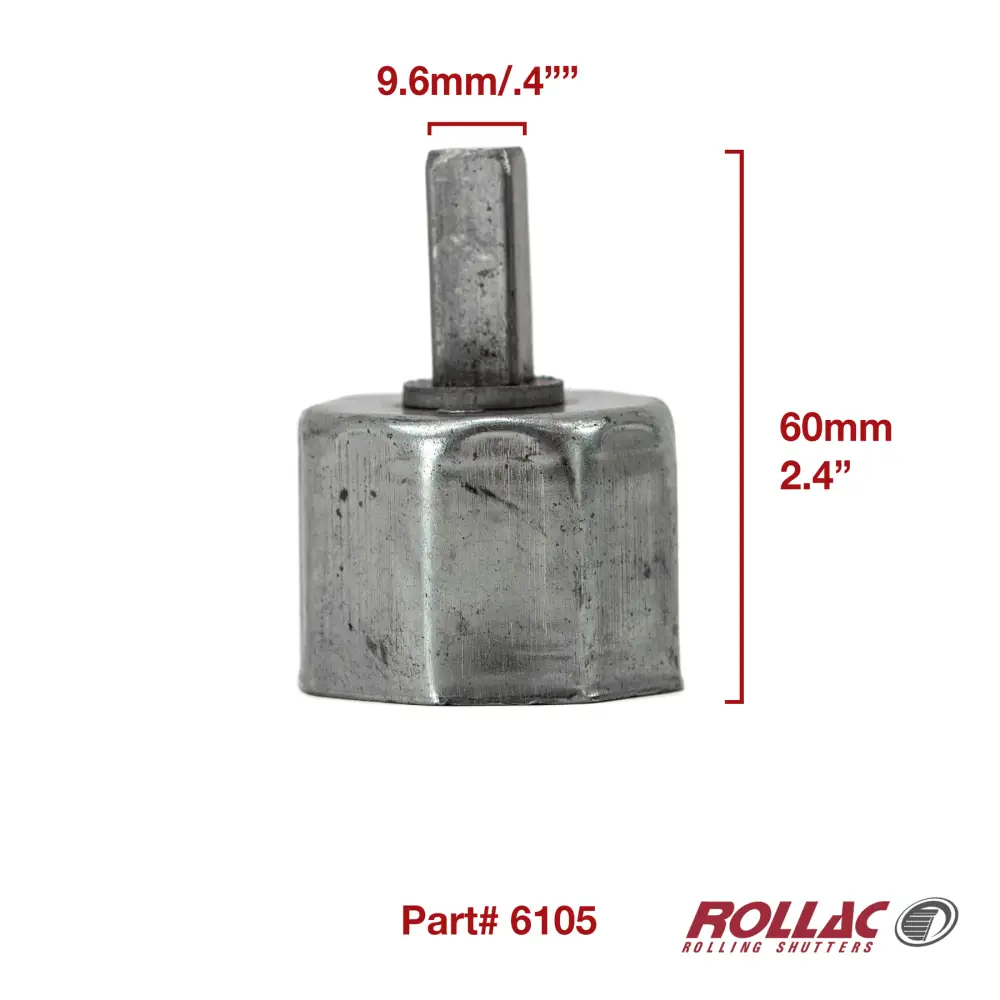STEEL GEAR-TUBE CONNECTOR W/10MM SQ PIN F/40MM OCT